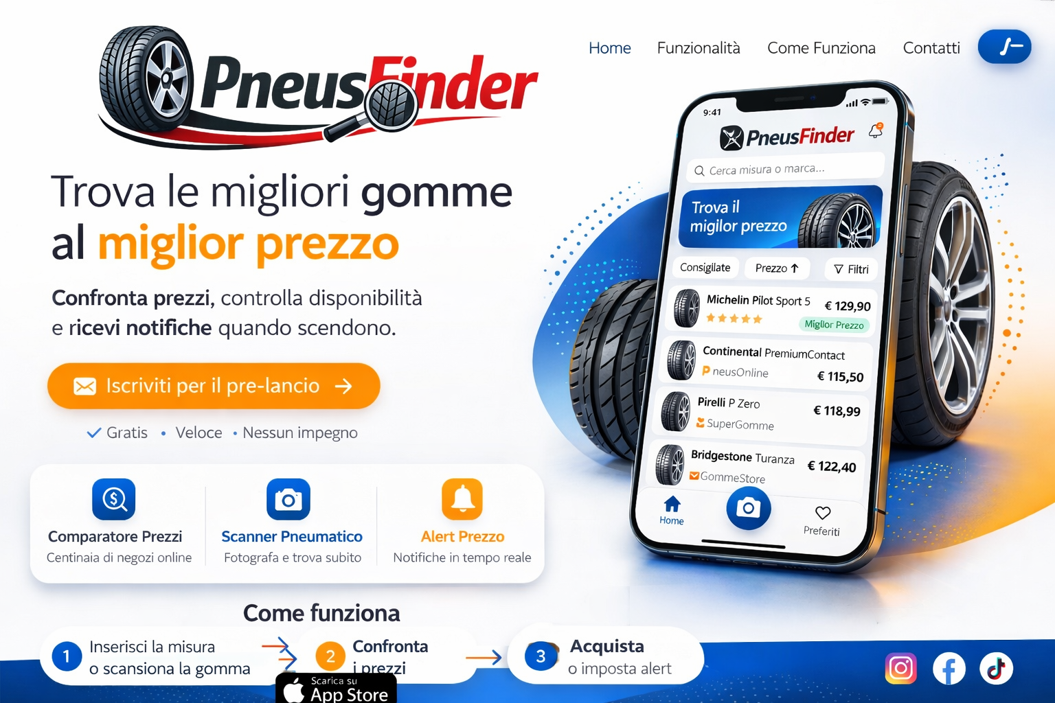 Mockup app Pneusfinder
